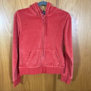 Anna Fashion, Zip Up Terry Hoodie. Size Large Junior! Orange Excellent condition